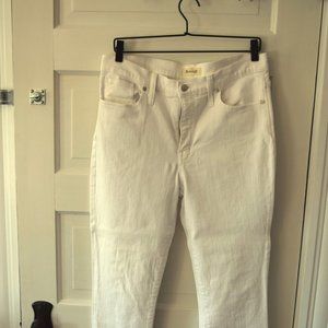 Madewell Jeans, 9" high rise skinny, white